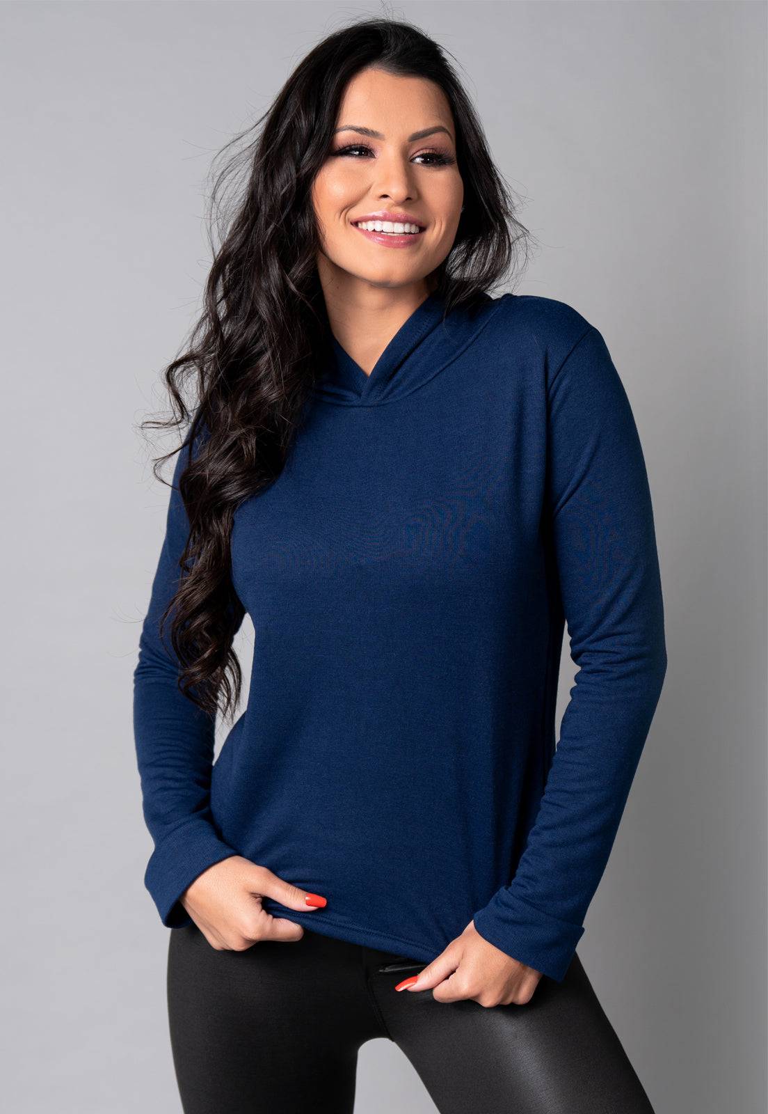 Casaco Moletinho Com Capuz Vermelho - MVB MODAS