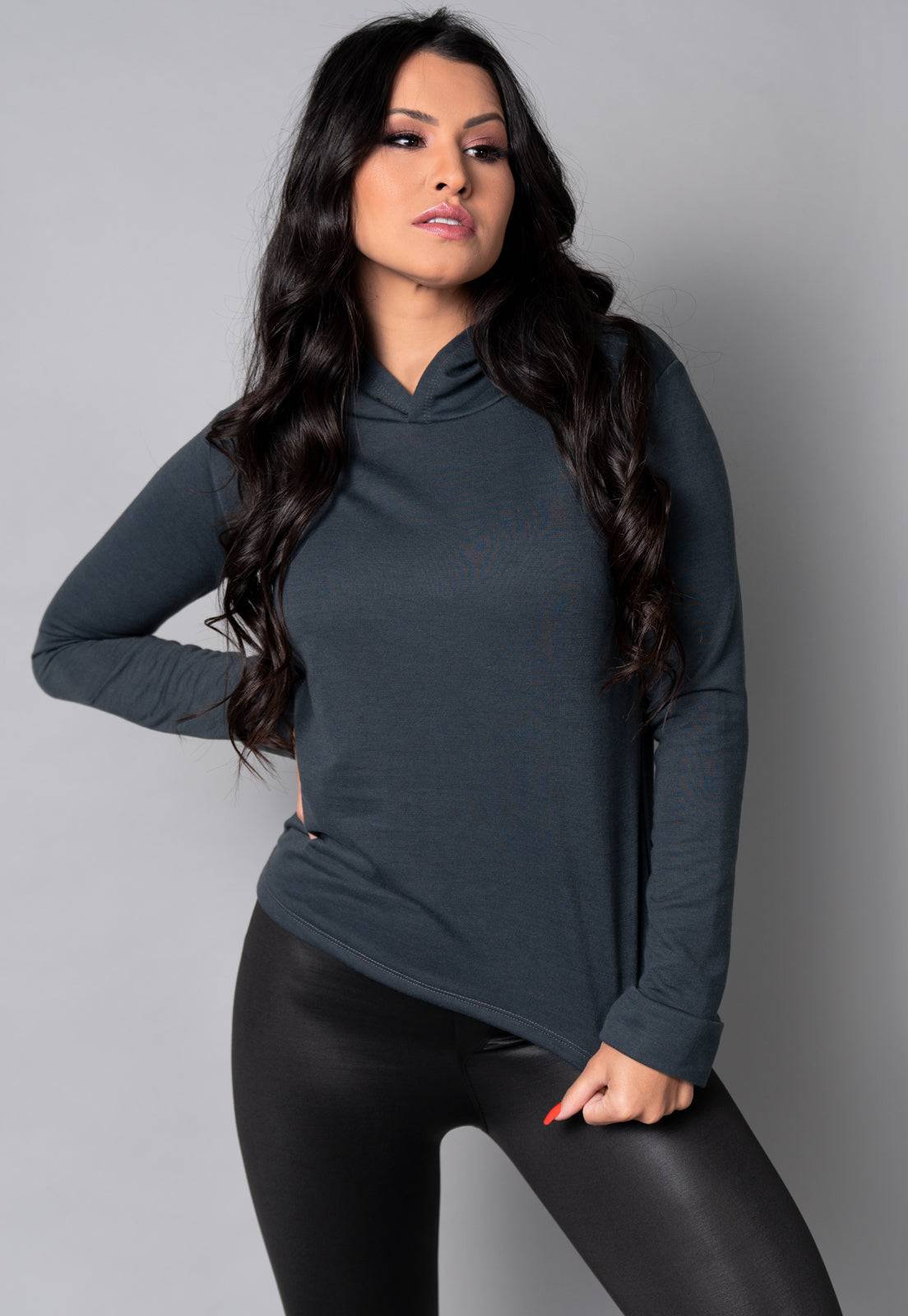 Casaco Moletinho Com Capuz Vinho - MVB MODAS