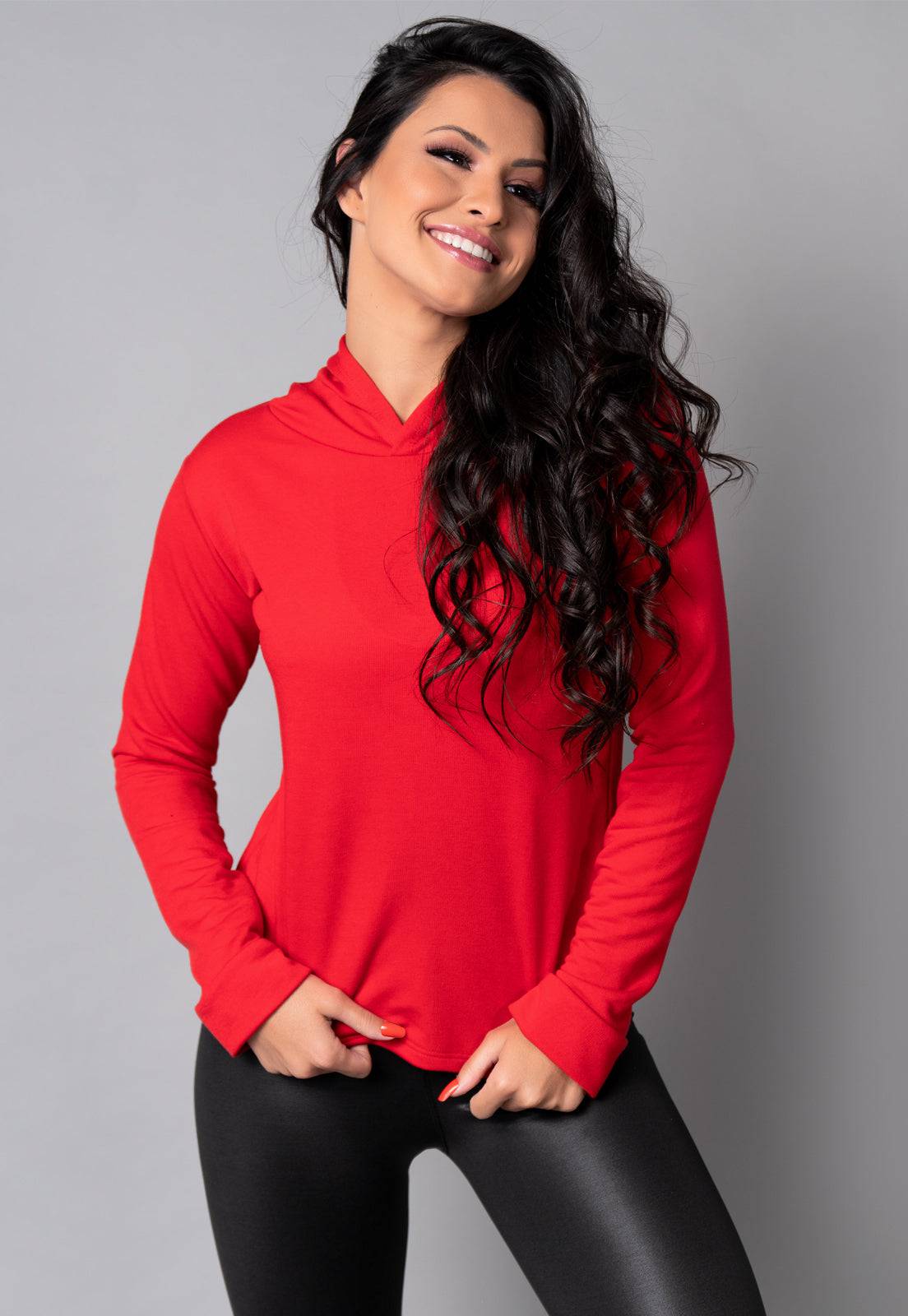 Casaco Moletinho Com Capuz Vinho - MVB MODAS