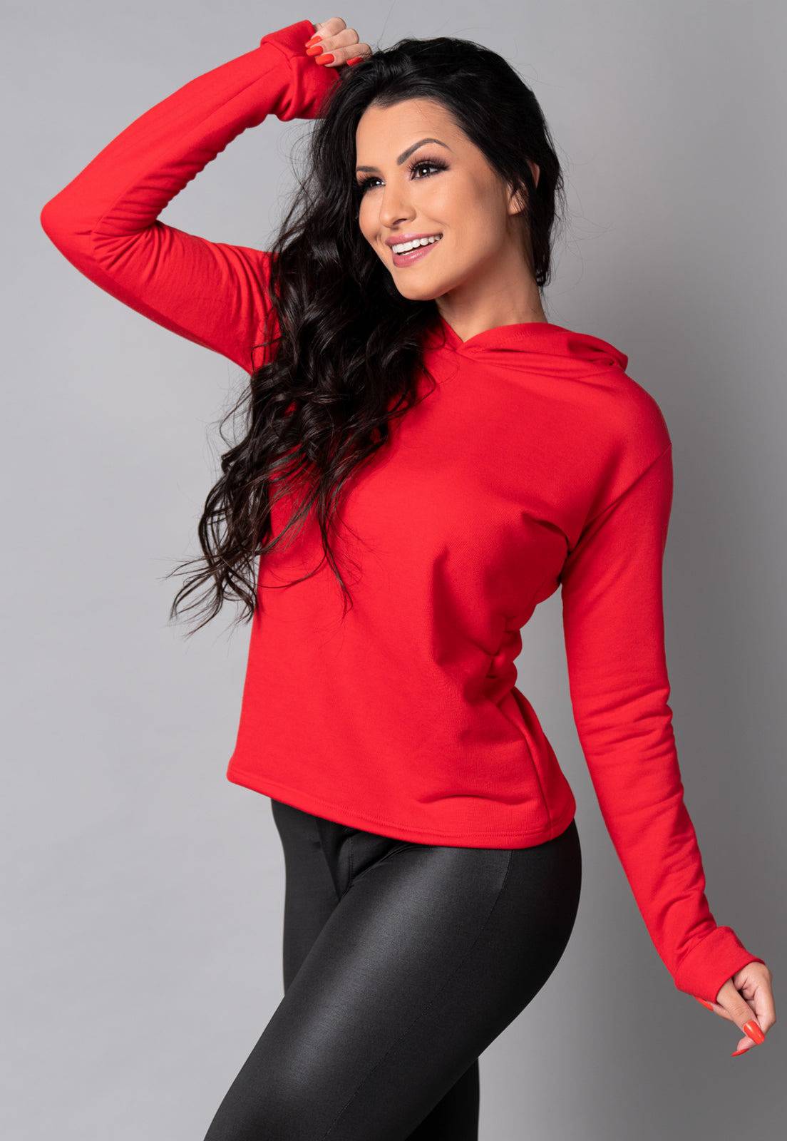 Casaco Moletinho Com Capuz Vinho - MVB MODAS