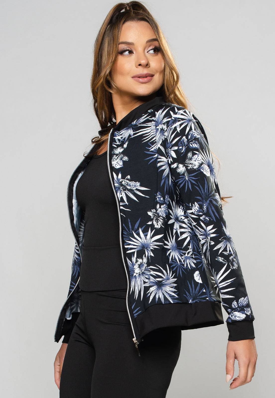 Casaco Jaqueta Suplex Feminino Inverno Flora - MVB MODAS