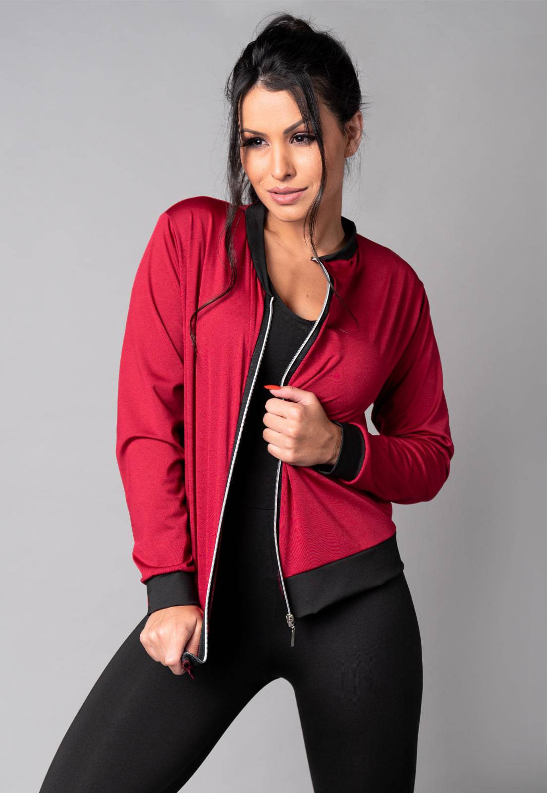 Casaco Jaqueta Suplex Feminino Inverno Rosa - MVB MODAS