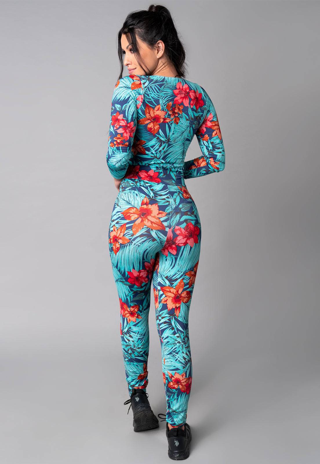 Macacão Longo Manga 3/4 Costa Fechada Mandala - MVB MODAS