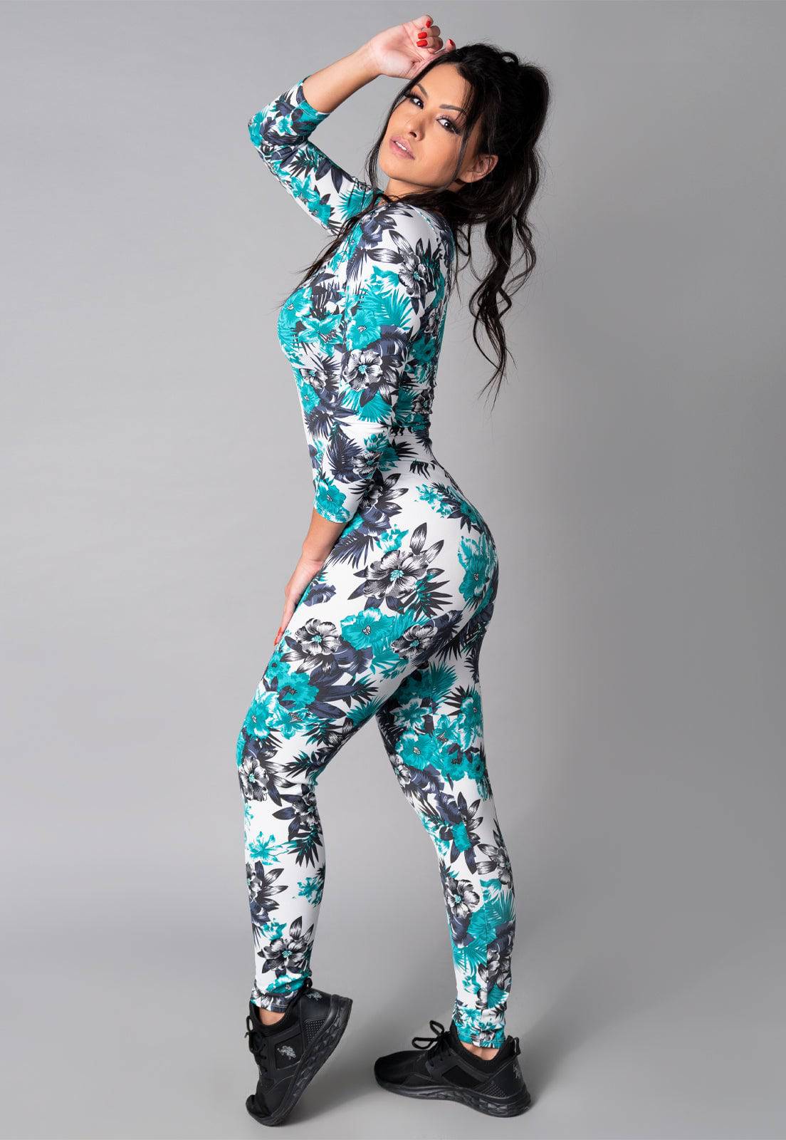 Macacão Longo Manga 3/4 Costa Fechada Mandala - MVB MODAS