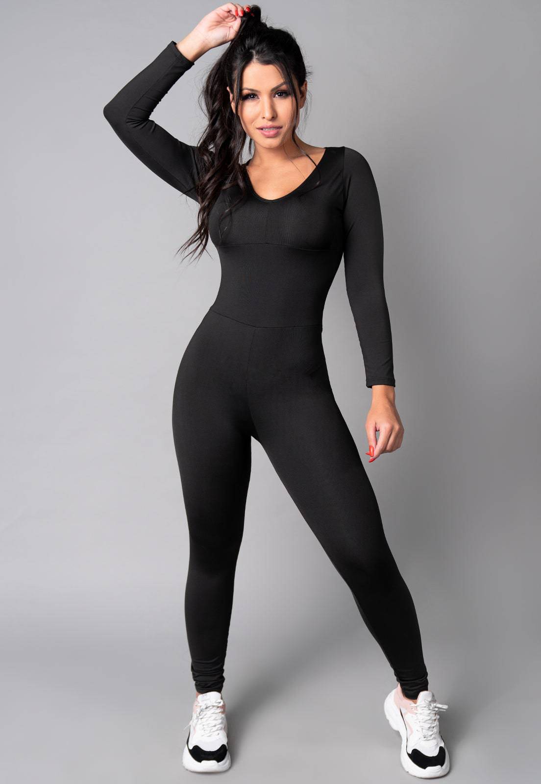 Macacão Longo Manga 3/4 Costa Fechada Mandala - MVB MODAS