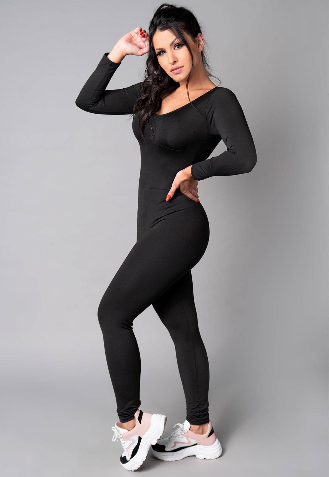 Macacão Longo Manga 3/4 Costa Fechada Mandala - MVB MODAS