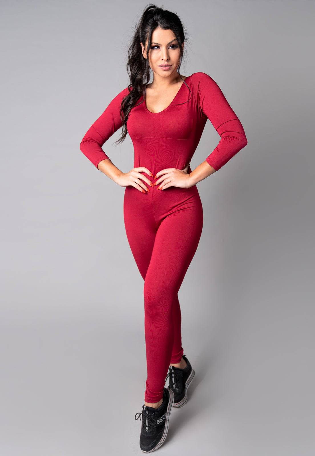 Macacão Longo Manga 3/4 Costa Fechada Mandala - MVB MODAS