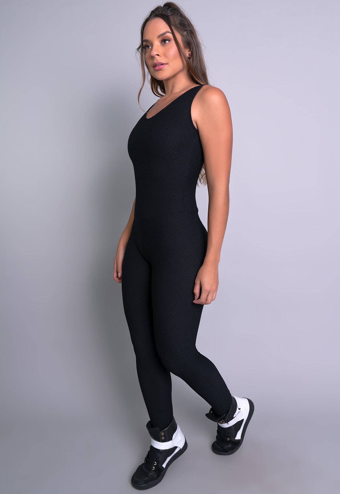 Macacão Longo Bolha Preto - MVB MODAS