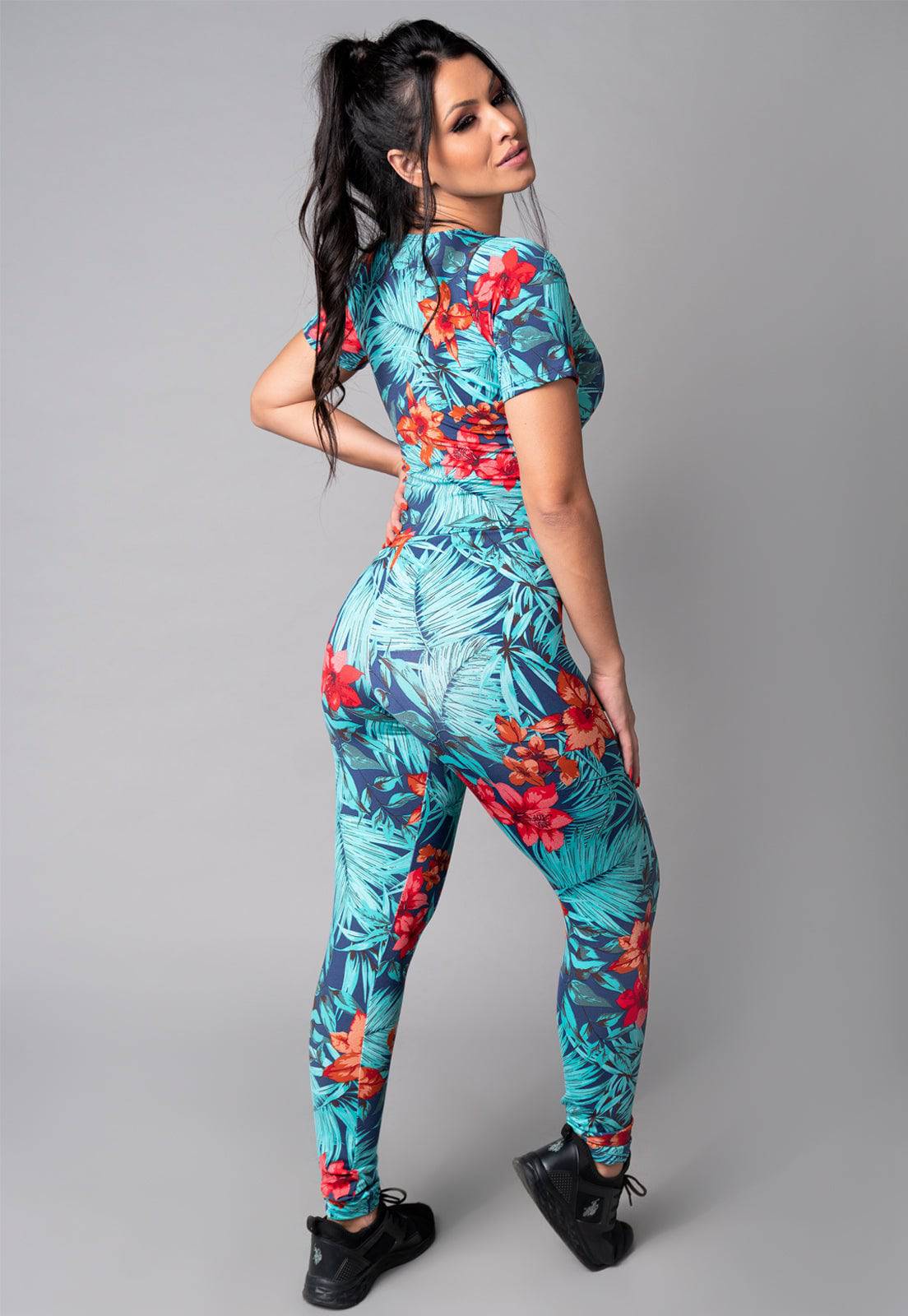 Macacão Longo Manga Curta Costa Fechada Mandala - MVB MODAS