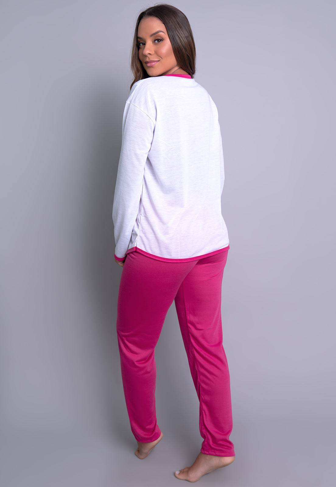 Pijama Longo Manga Comprida Fechado Azul - MVB MODAS