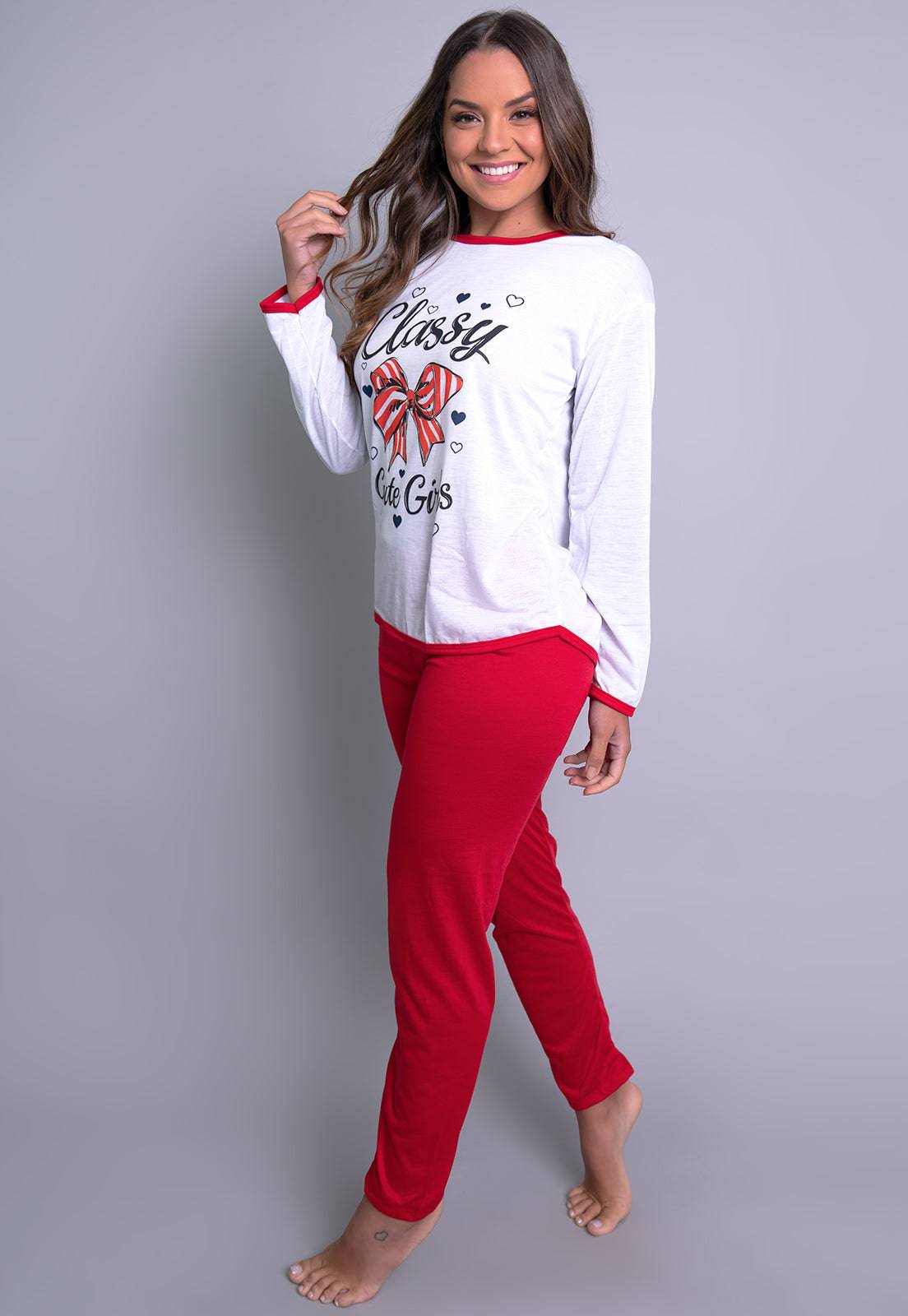 Pijama Longo Manga Comprida Fechado Verde - MVB MODAS