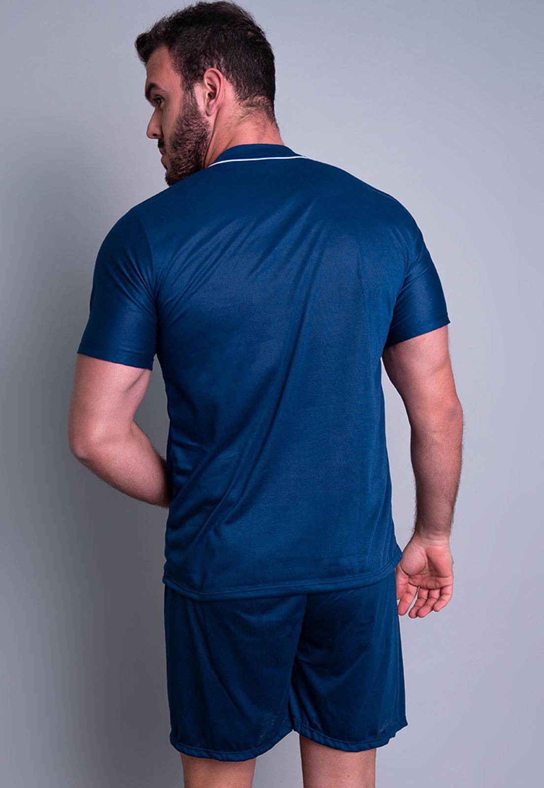 Pijama Masculino Curto Manga Curta Short Cinza - MVB MODAS