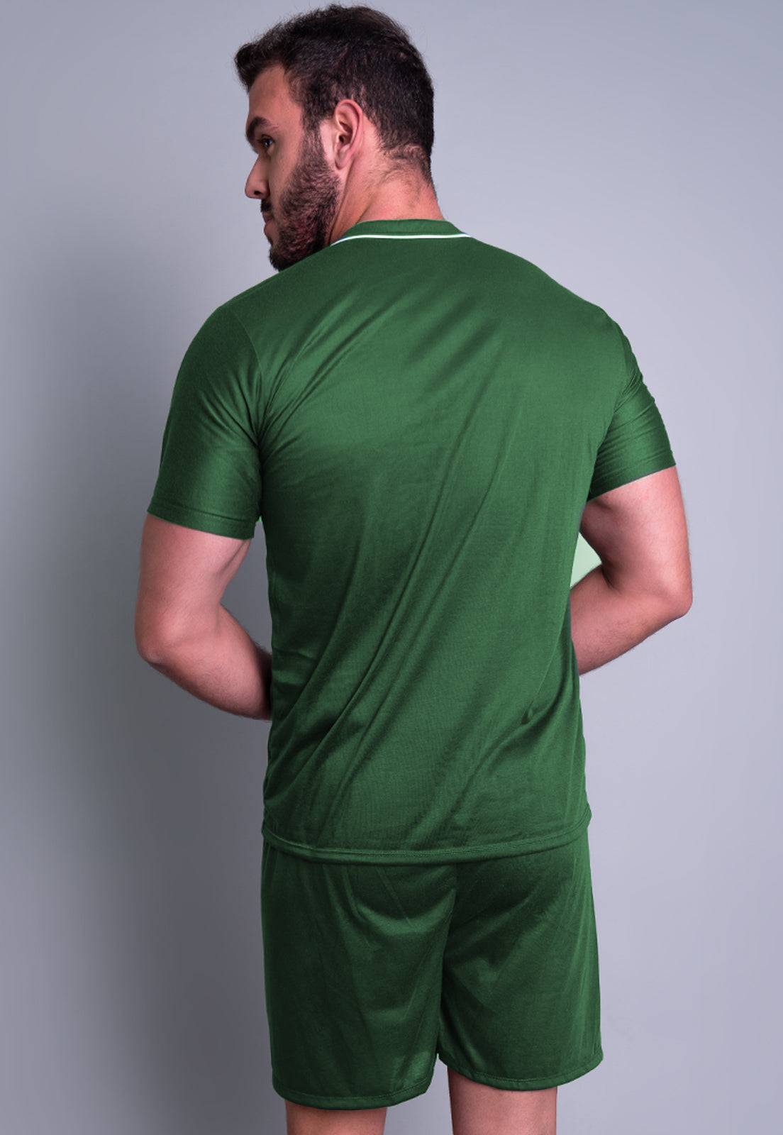 Pijama Masculino Curto Manga Curta Short Azul Claro - MVB MODAS