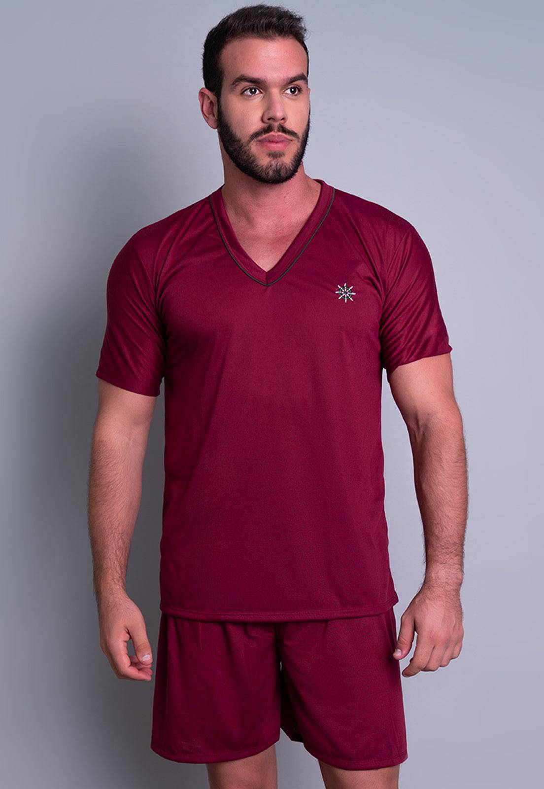 Pijama Masculino Curto Manga Curta Short Verde - MVB MODAS