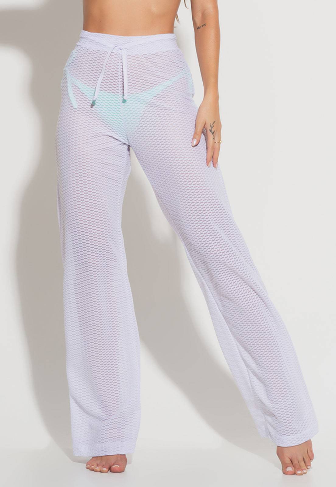 Calça Saída de Praia Renda Vermelho - MVB MODAS