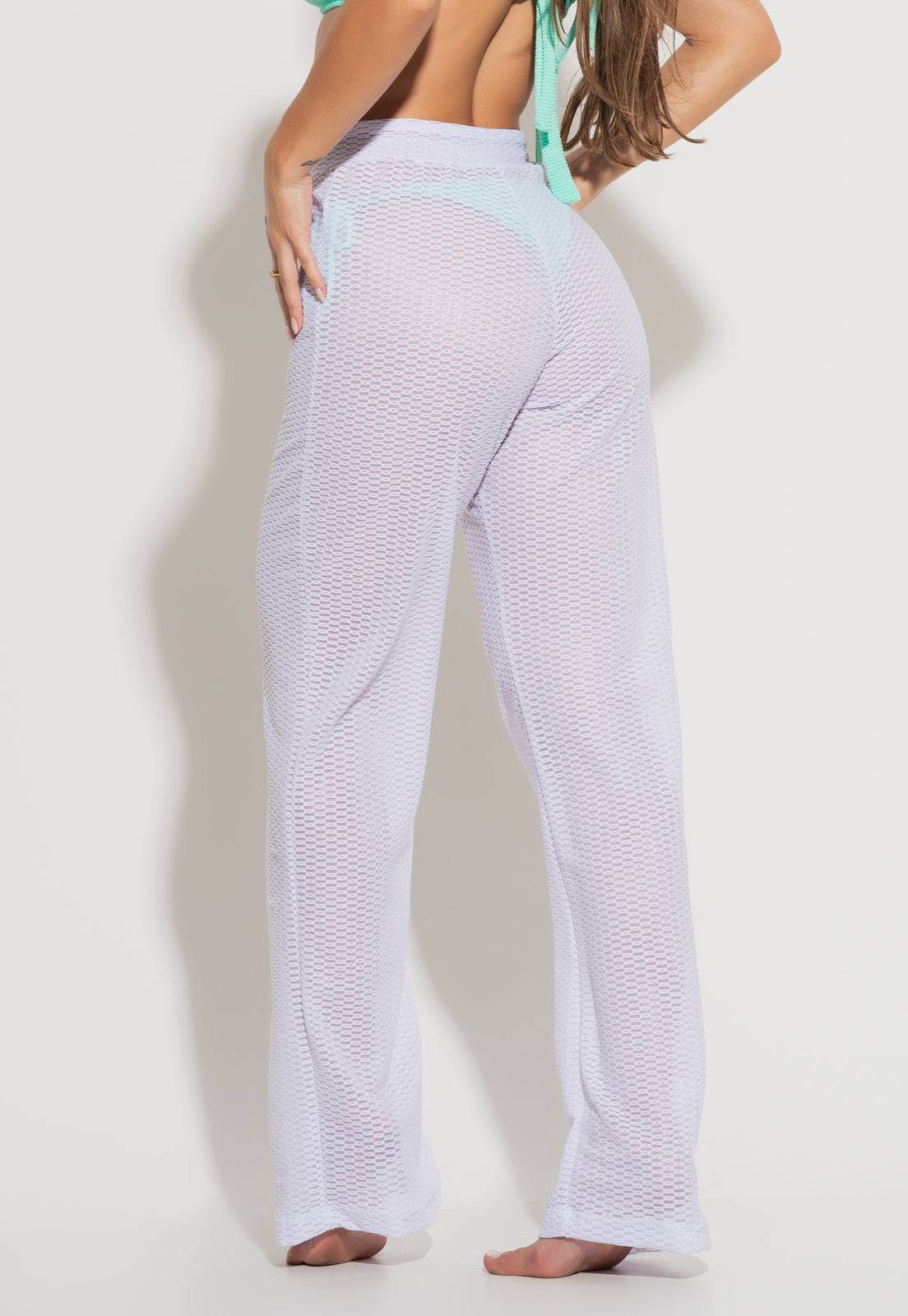 Calça Saída de Praia Renda Azul - MVB MODAS