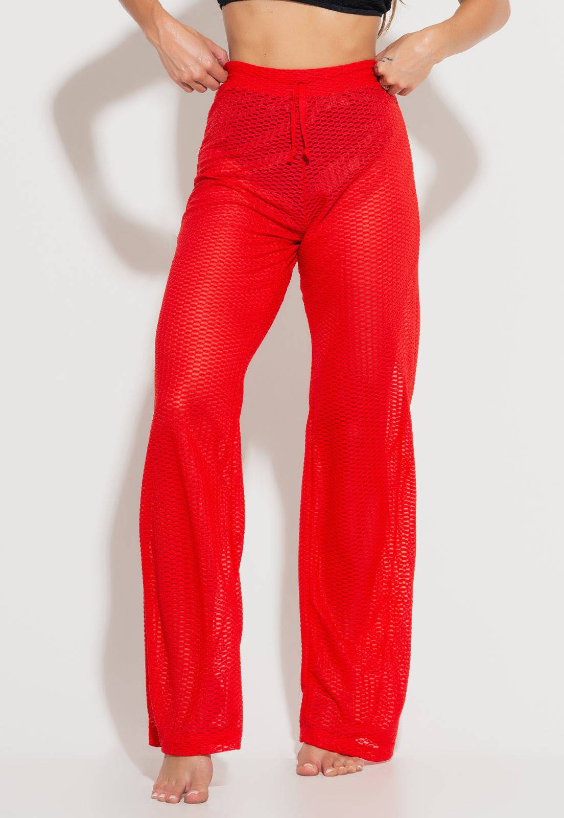 Calça Saída de Praia Renda Branco - MVB MODAS