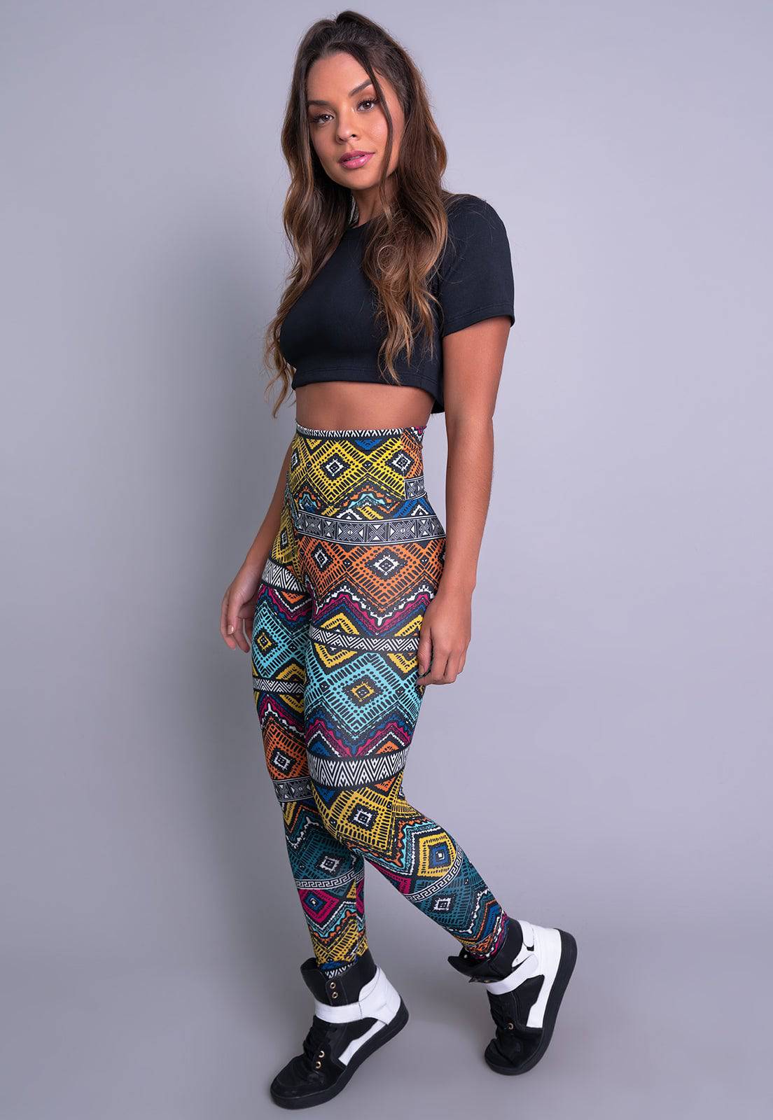 Calça Legging Cintura Alta Mandala - MVB MODAS