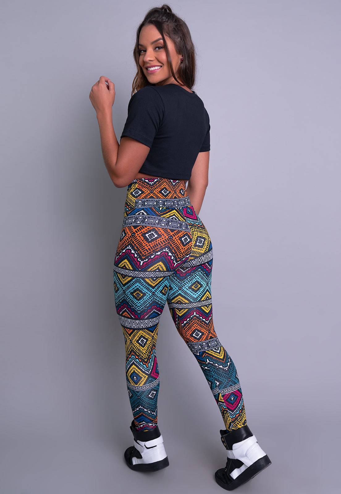 Calça Legging Cintura Alta Mandala - MVB MODAS