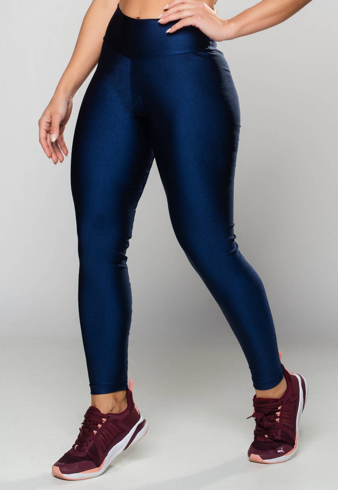 Calça Empina Bumbum Poliamida Brilhosa Azul - MVB MODAS