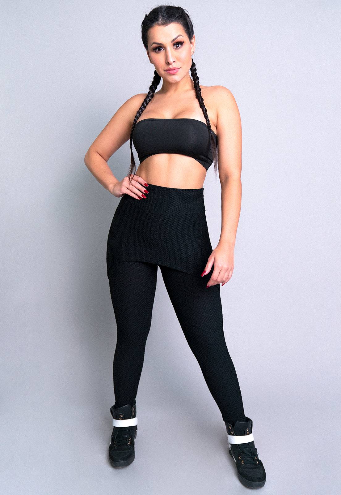 Calça Legging Bolha Saia Tapa Bumbum Cinza - MVB MODAS