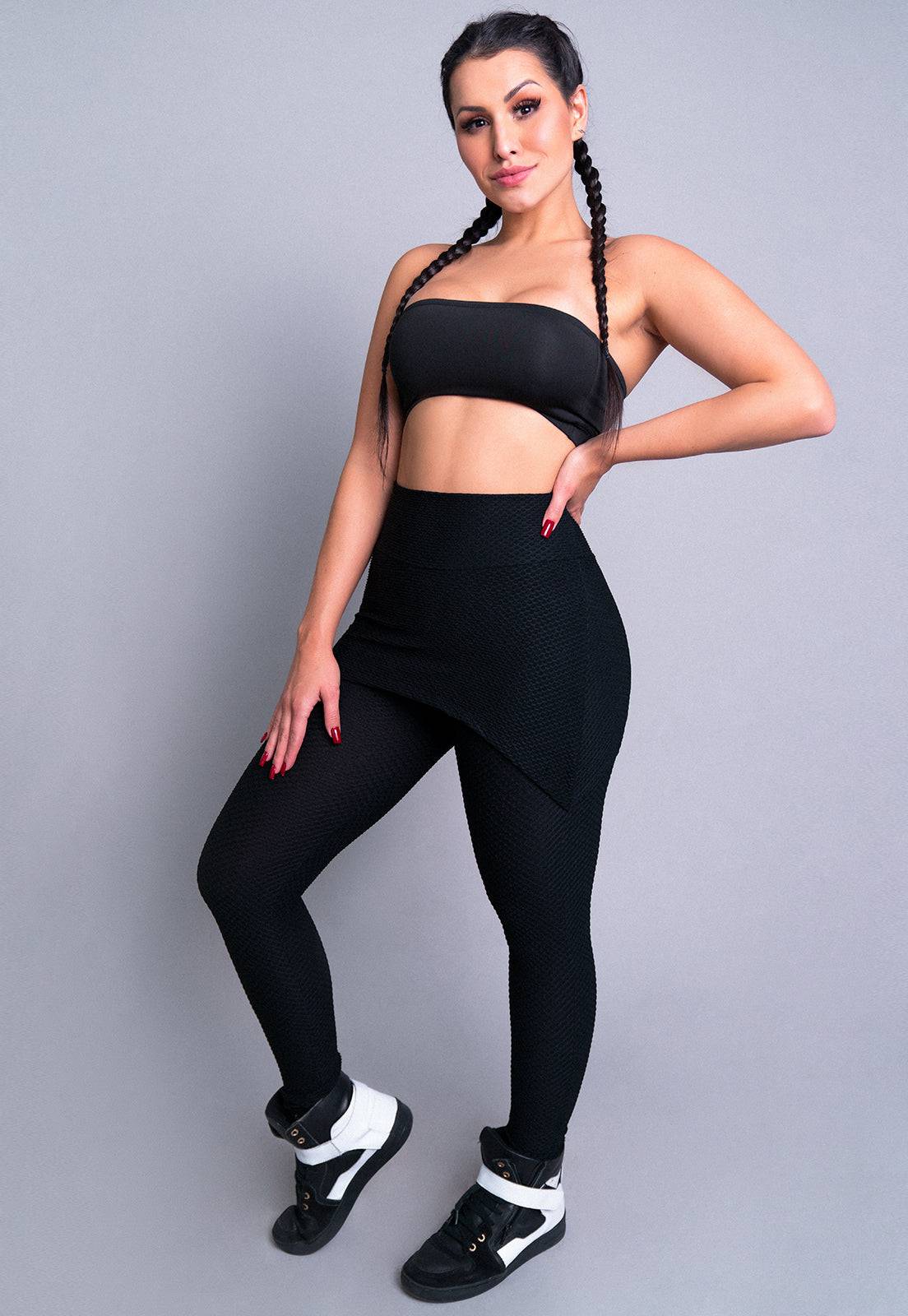 Calça Legging Bolha Saia Tapa Bumbum Cinza - MVB MODAS