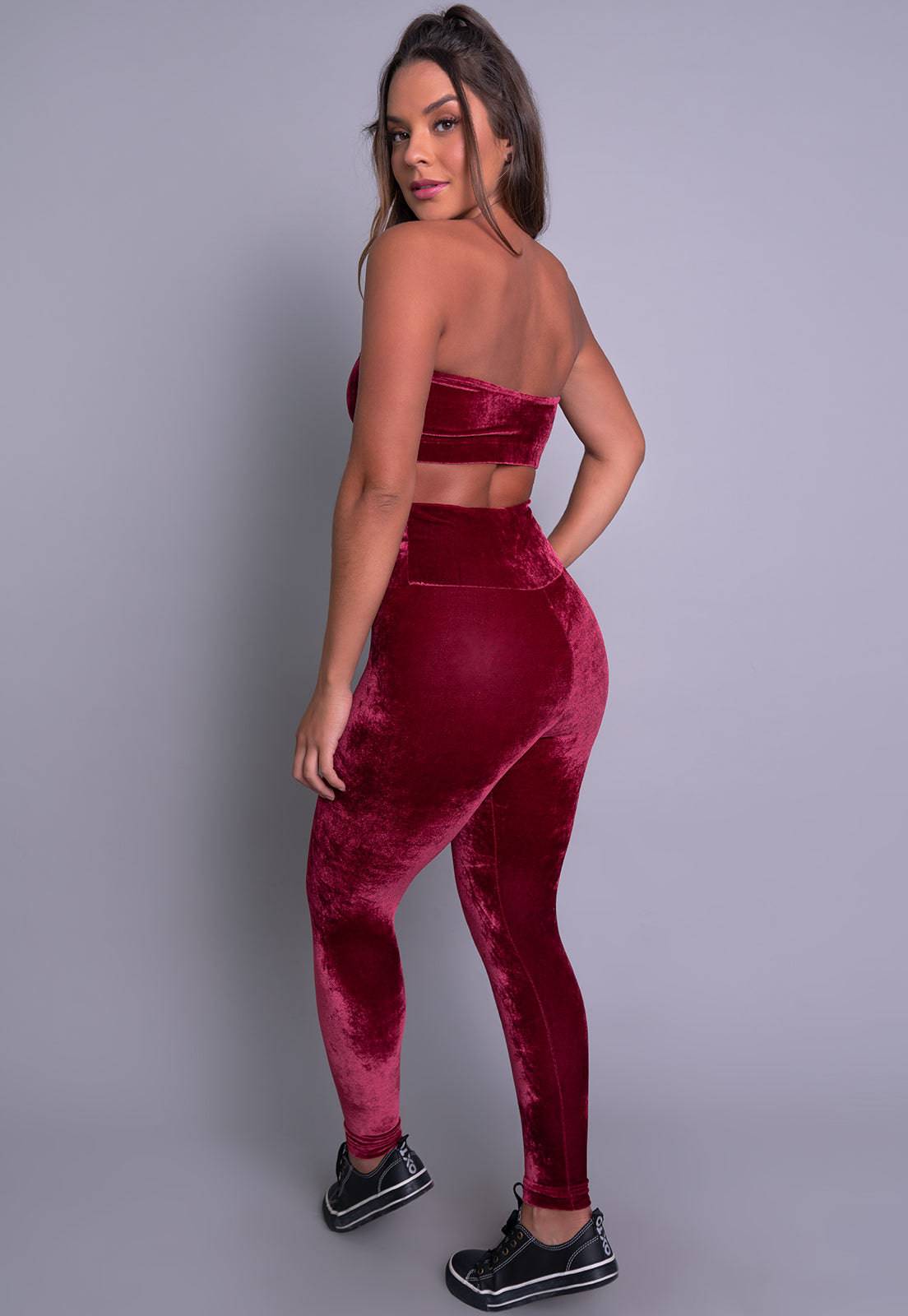 Calça Veludo Molhado Vinho - MVB MODAS