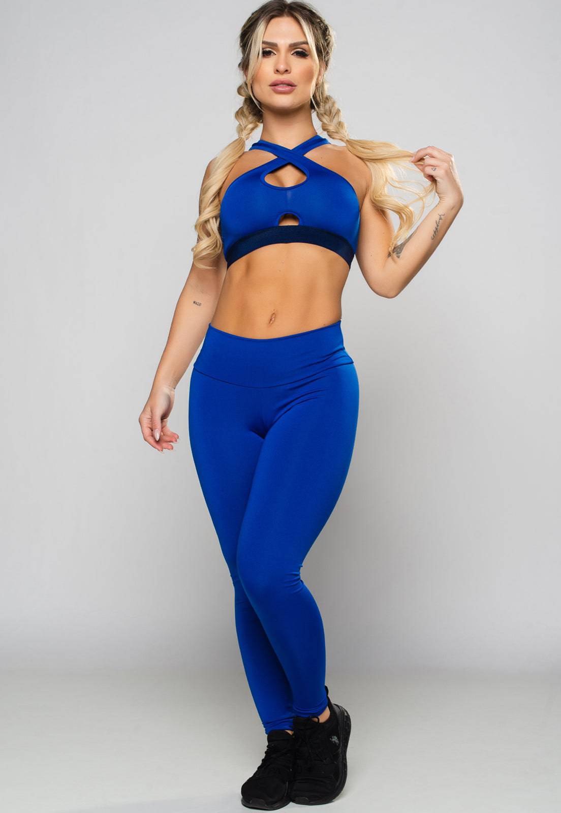 Calça Legging Empina Bumbum Suplex Azul - MVB MODAS