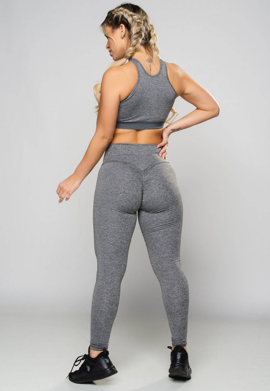 Calça Legging Empina Bumbum Suplex Cinza - MVB MODAS