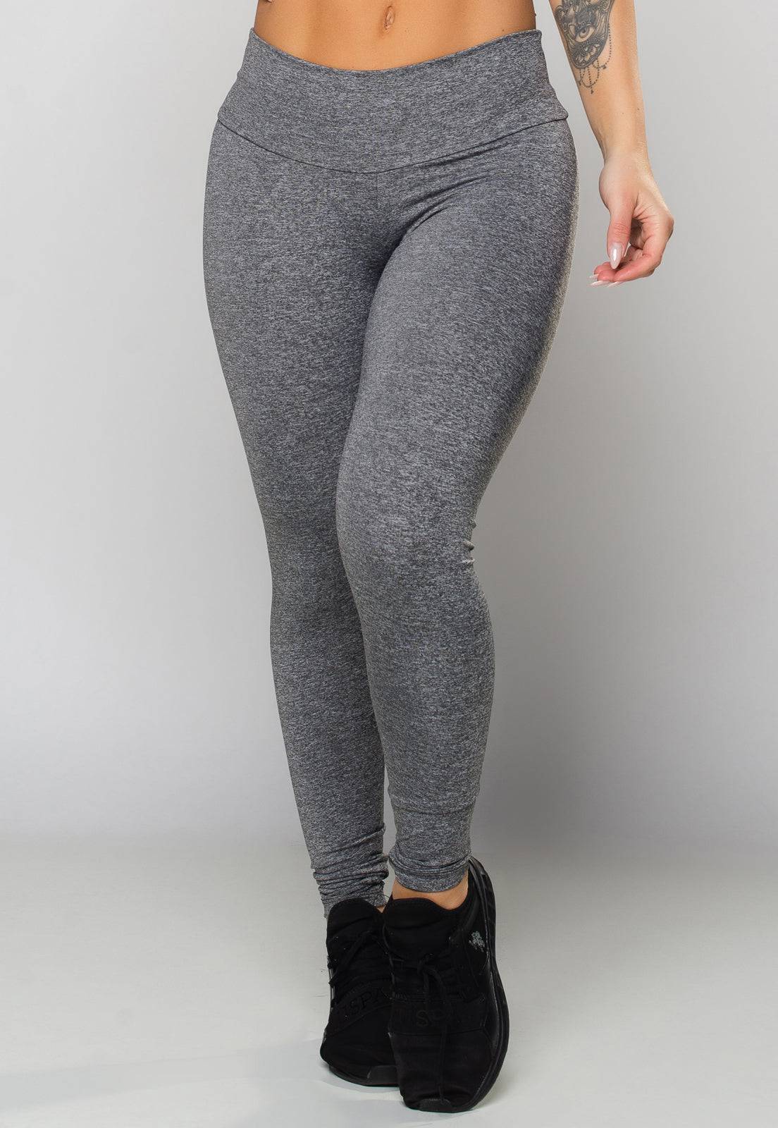 Calça Legging Empina Bumbum Suplex Cinza - MVB MODAS