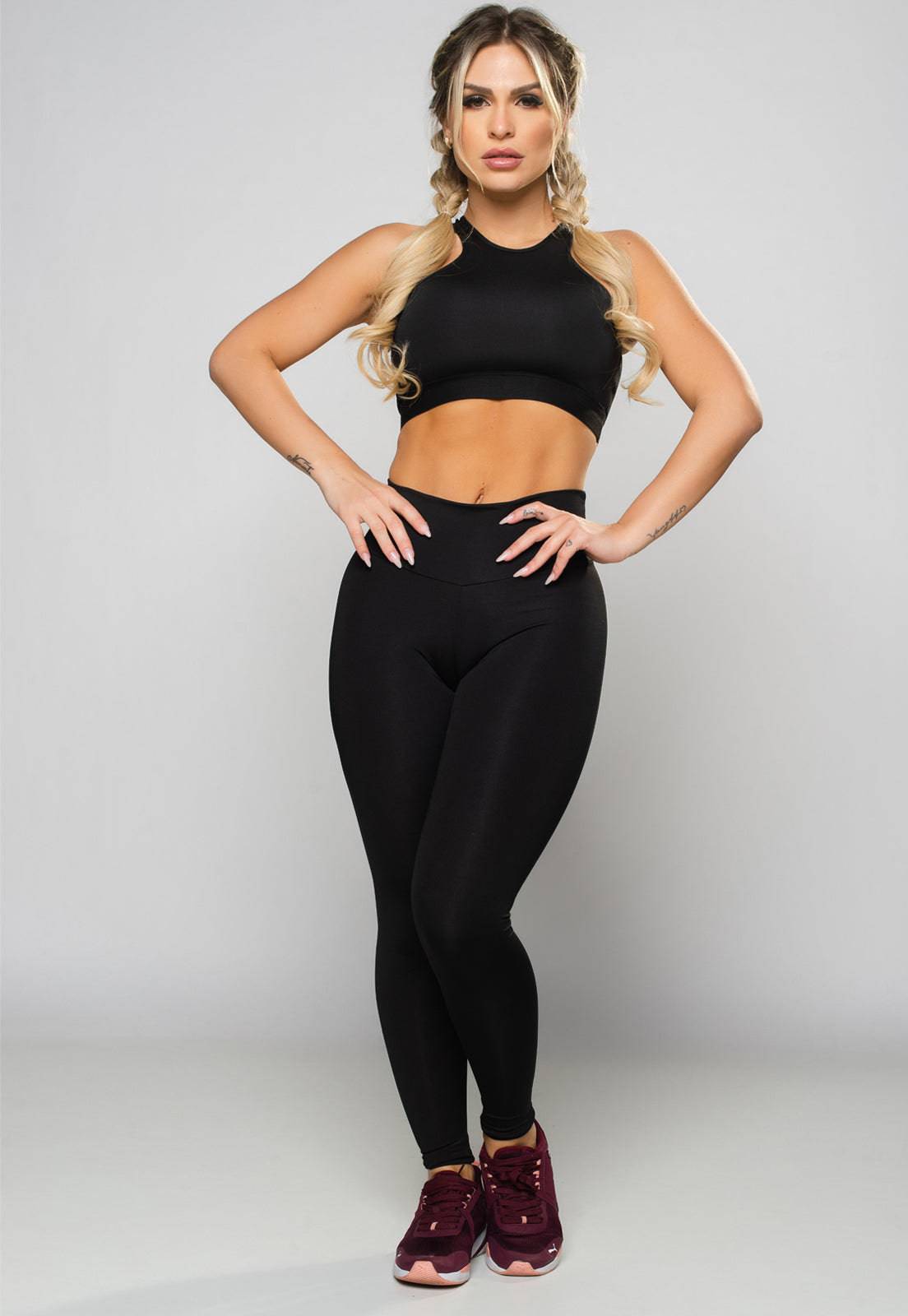 Calça Legging Empina Bumbum Suplex Preto - MVB MODAS