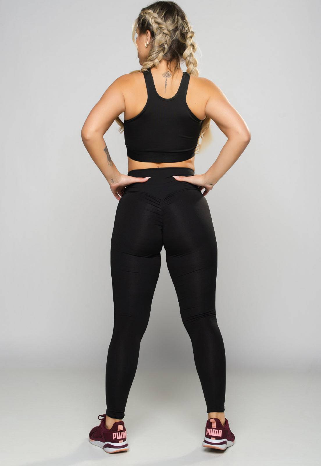 Calça Legging Empina Bumbum Suplex Preto - MVB MODAS