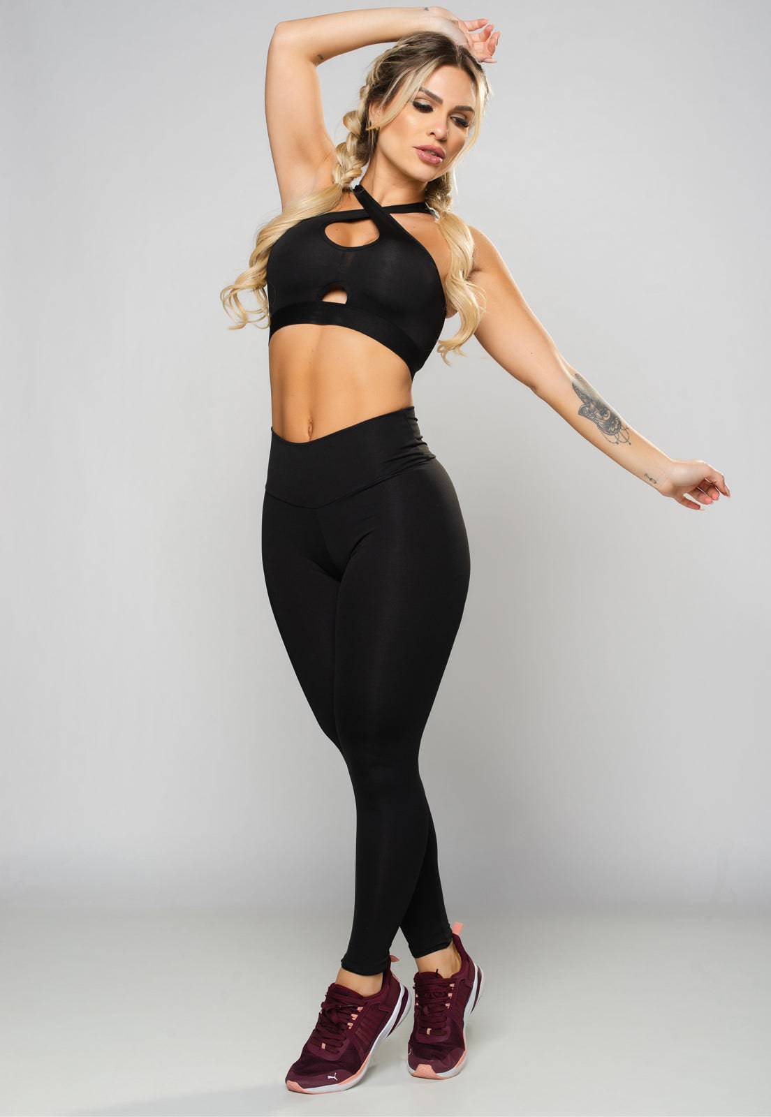 Calça Legging Empina Bumbum Suplex Preto - MVB MODAS