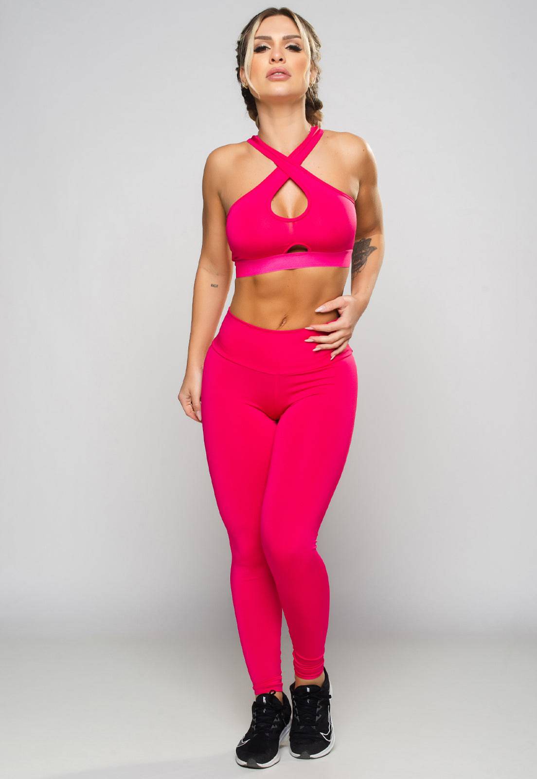Calça Legging Empina Bumbum Suplex Rosa - MVB MODAS