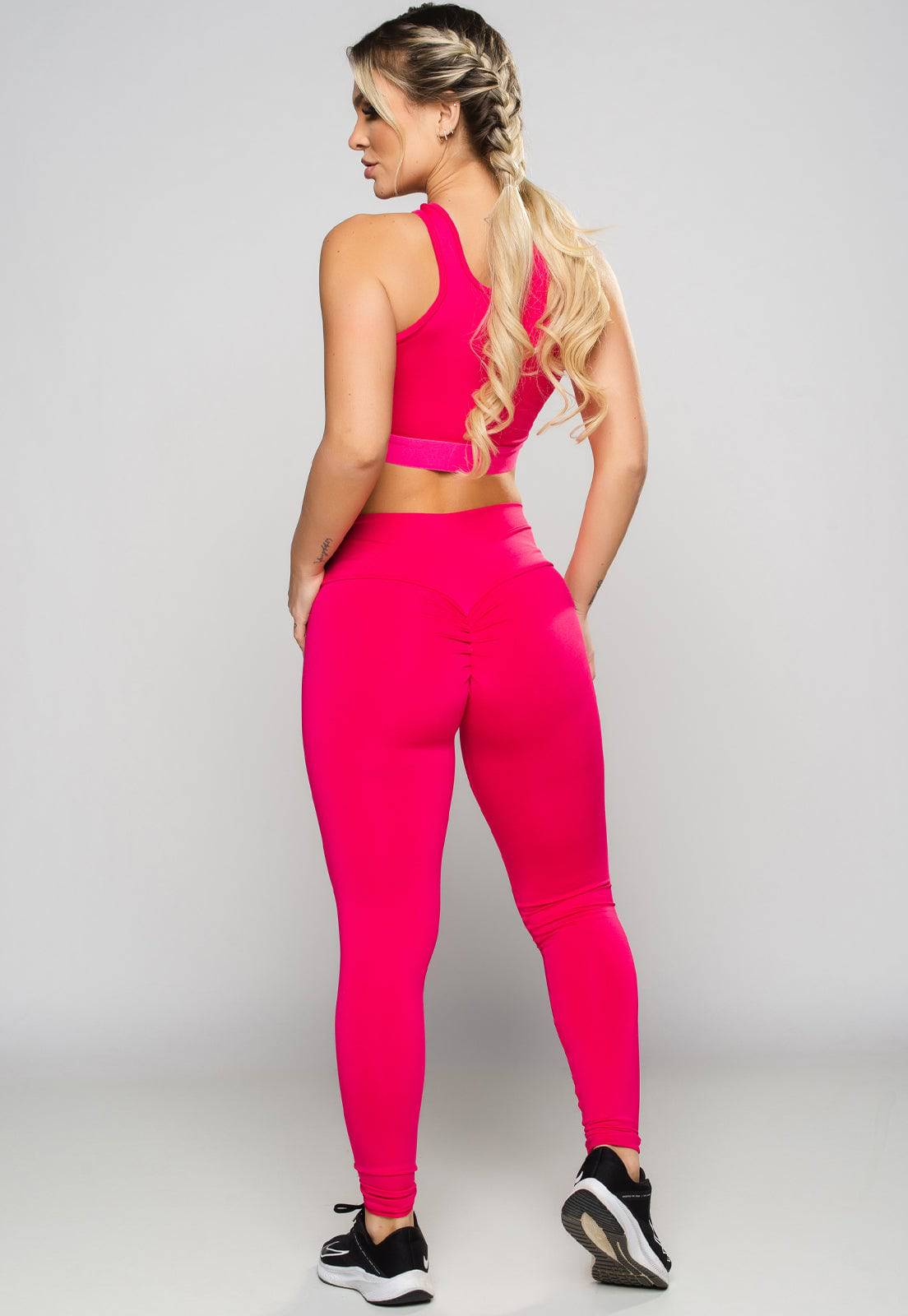Calça Legging Empina Bumbum Suplex Rosa - MVB MODAS