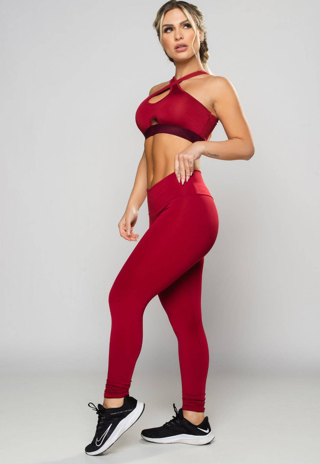 Calça Legging Empina Bumbum Suplex Vinho - MVB MODAS