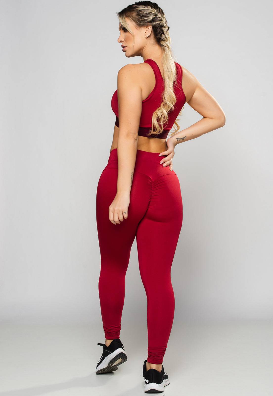 Calça Legging Empina Bumbum Suplex Vinho - MVB MODAS