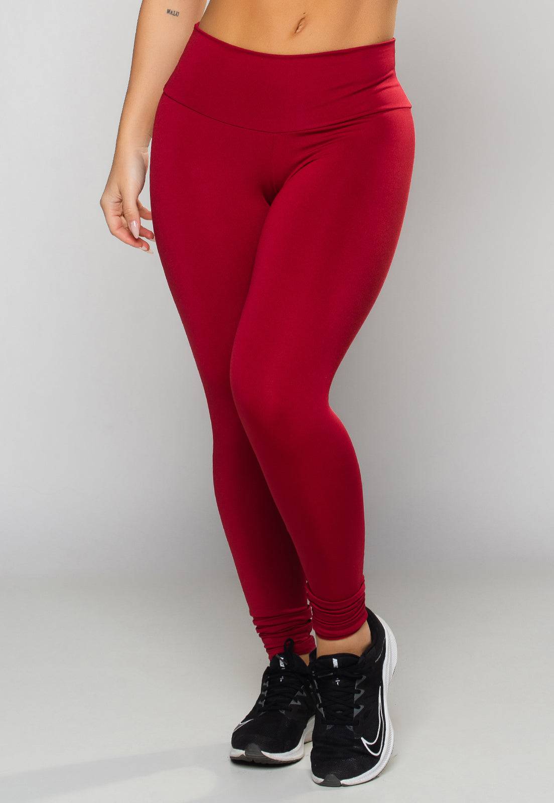 Calça Legging Empina Bumbum Suplex Vinho - MVB MODAS