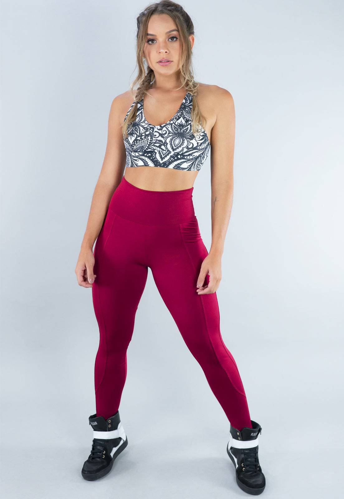 Calça Legging Montaria Cintura Alta Rosa - MVB MODAS