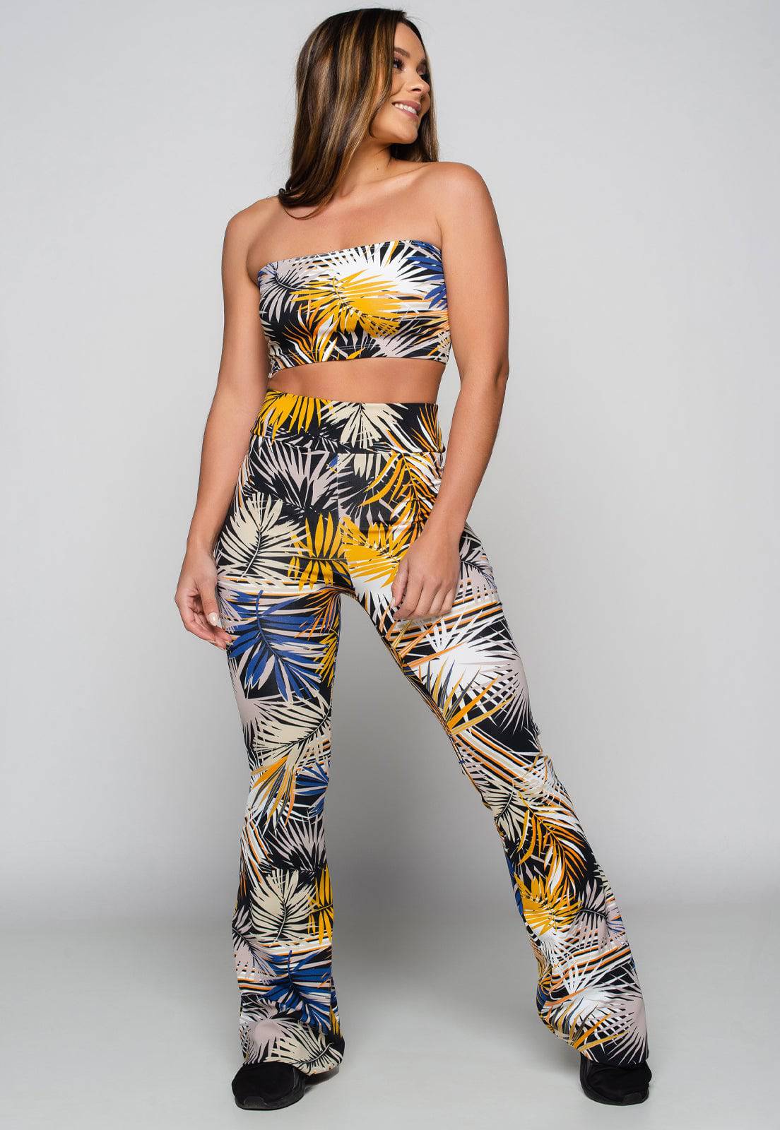 Calça Flare Pantalona Cintura Alta Mandala - MVB MODAS