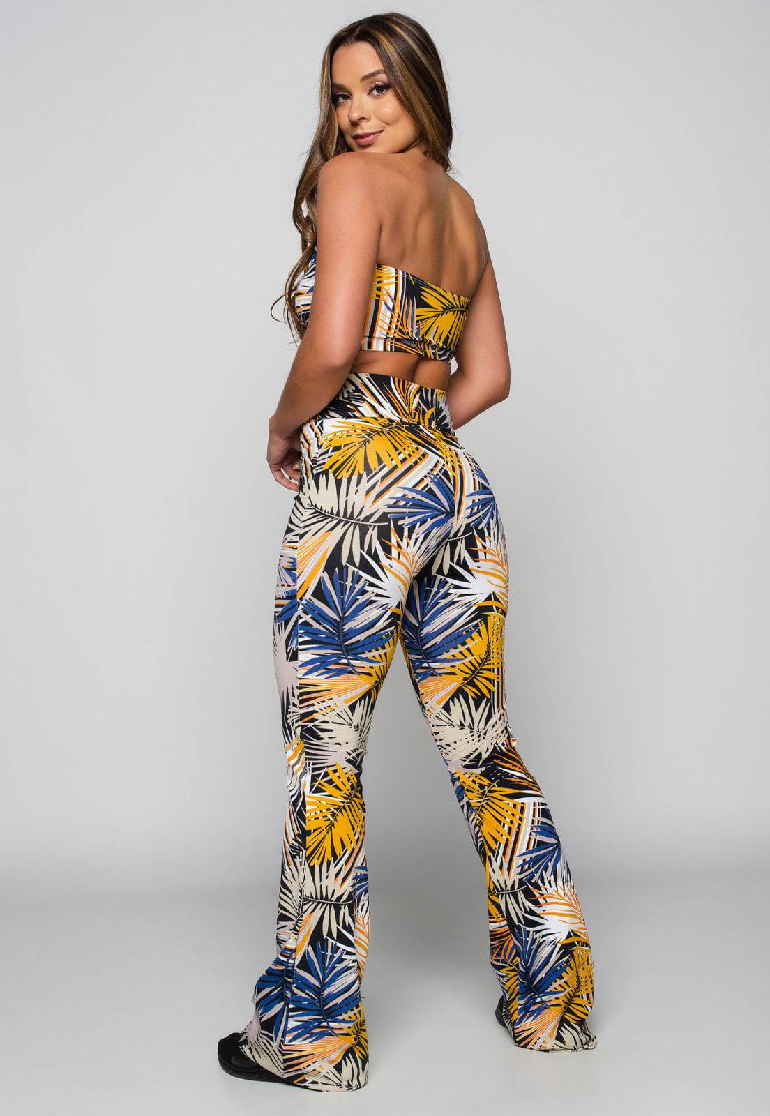 Calça Flare Pantalona Cintura Alta Mandala - MVB MODAS