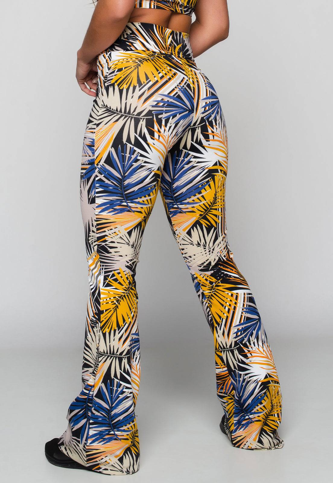 Calça Flare Pantalona Cintura Alta Mandala - MVB MODAS