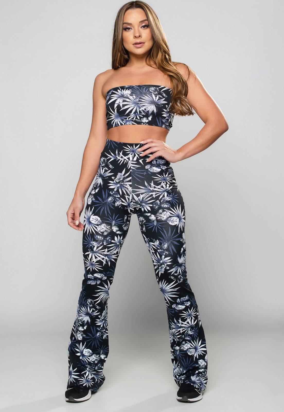 Calça Flare Pantalona Cintura Alta Mandala - MVB MODAS