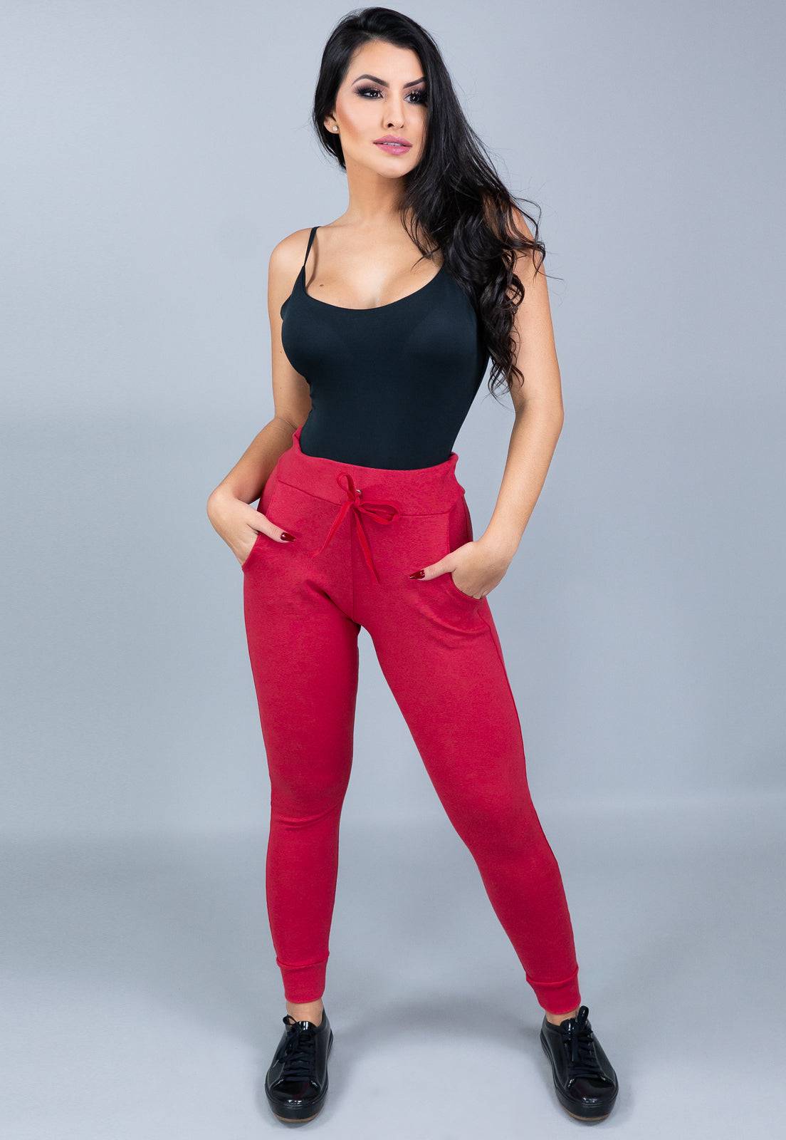 Calça Jogger Ribana Vinho - MVB MODAS