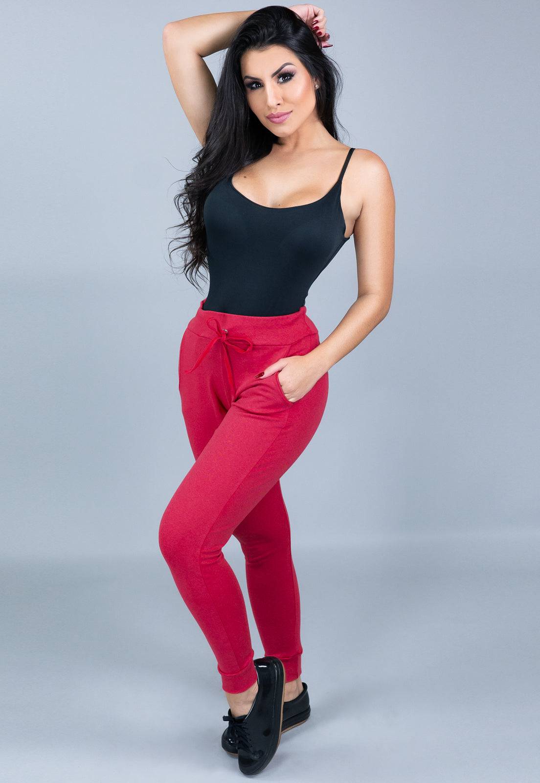 Calça Jogger Ribana Vinho - MVB MODAS