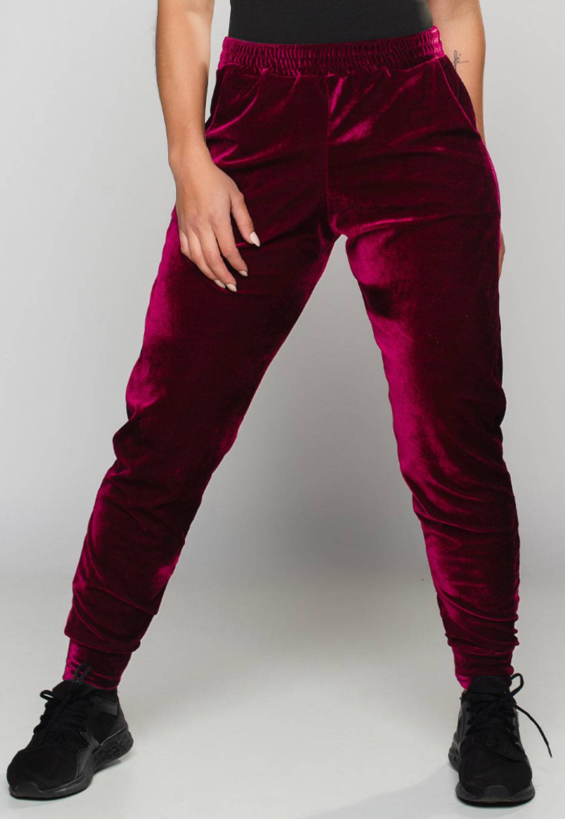 Calça Jogger Veludo Vinho - MVB MODAS