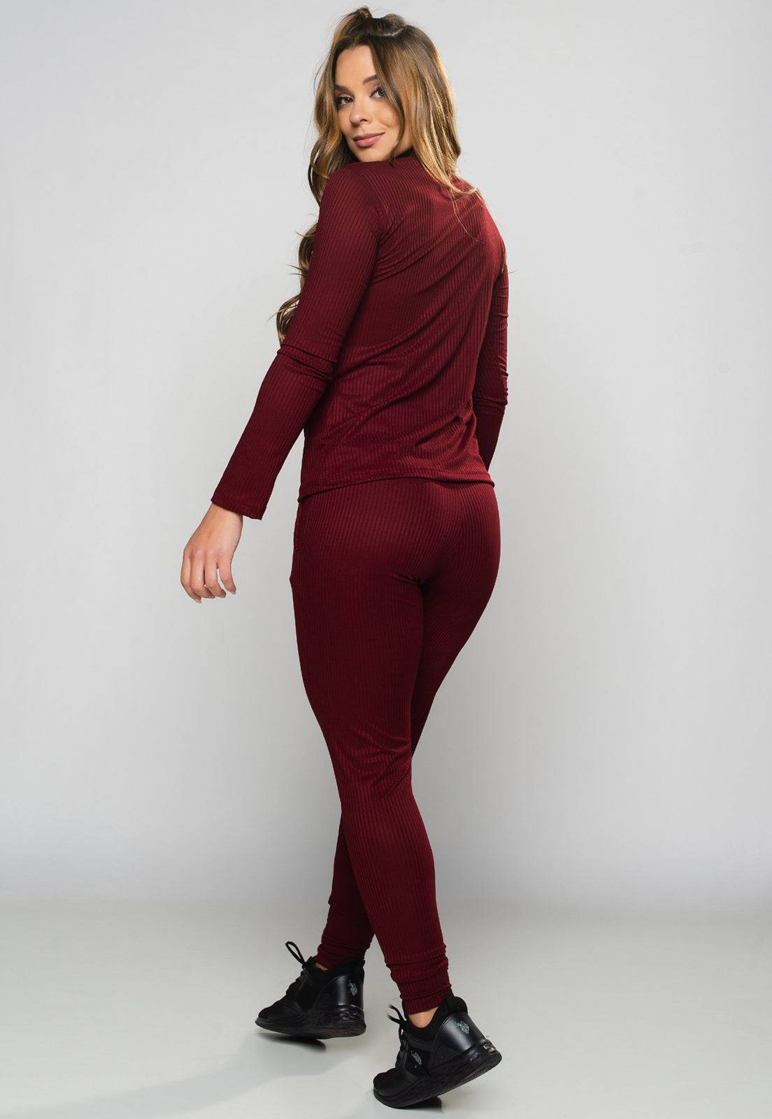 Calça Jogger Canelada Vinho - MVB MODAS