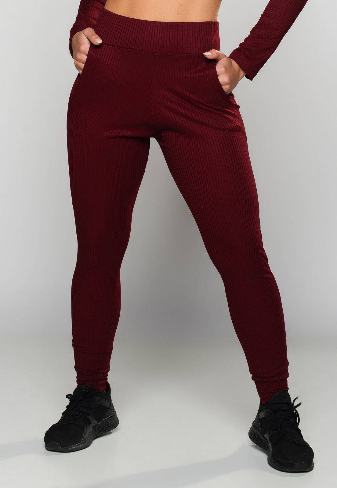 Calça Jogger Canelada Vinho - MVB MODAS