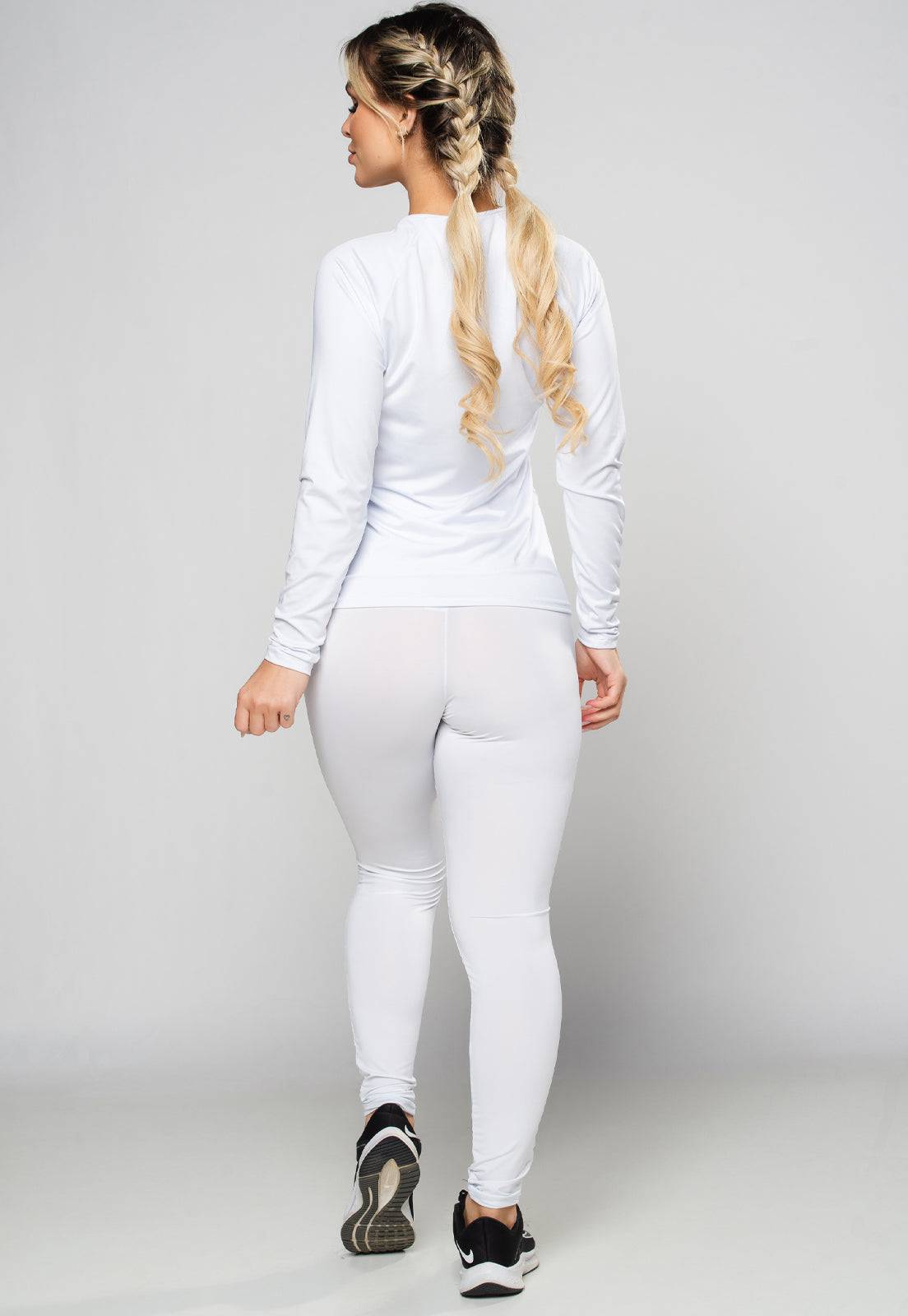 Calça Térmica Feminina Segunda Pele Proteção Uv 50+ Branco - MVB MODAS