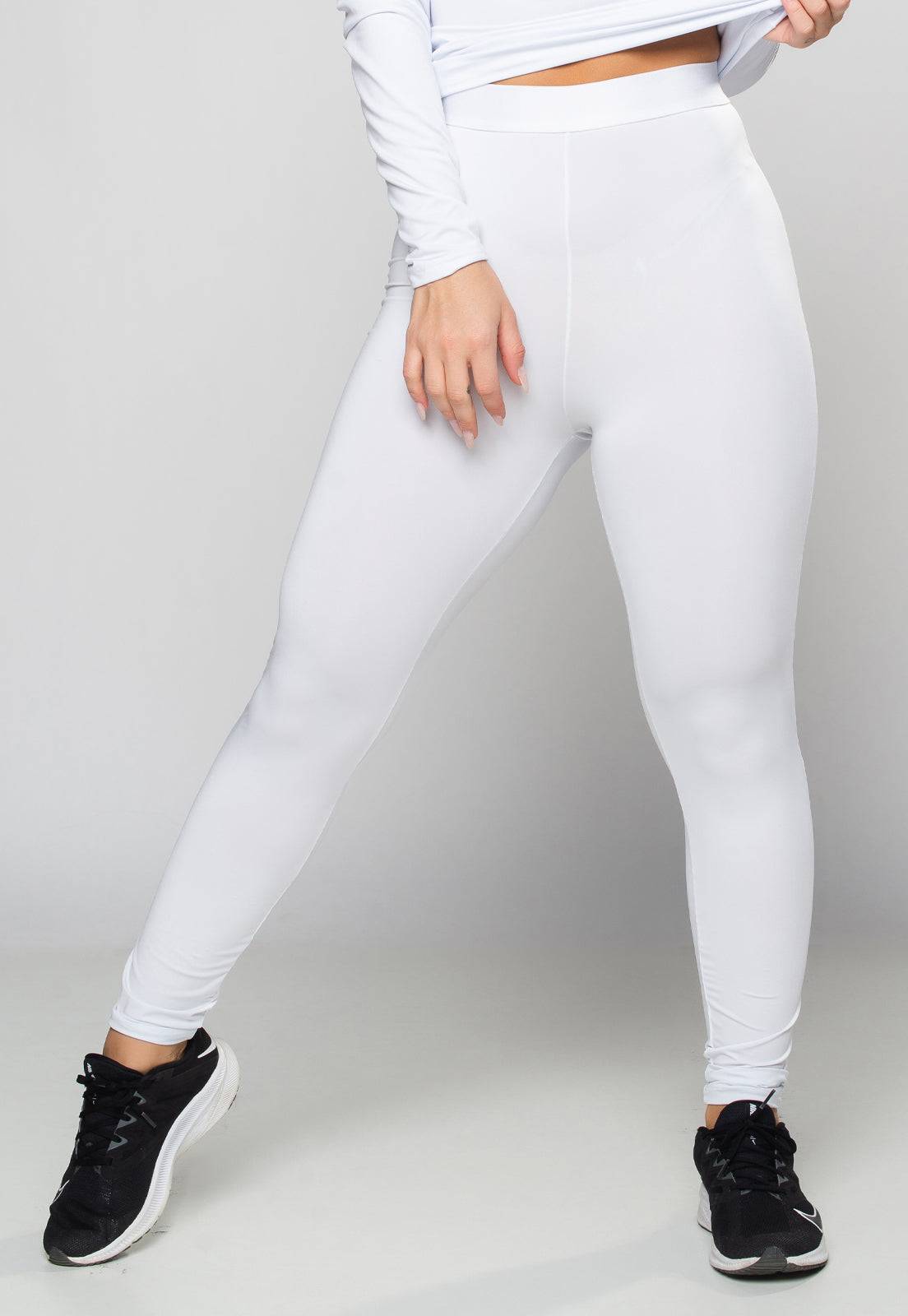 Calça Térmica Feminina Segunda Pele Proteção Uv 50+ Branco - MVB MODAS
